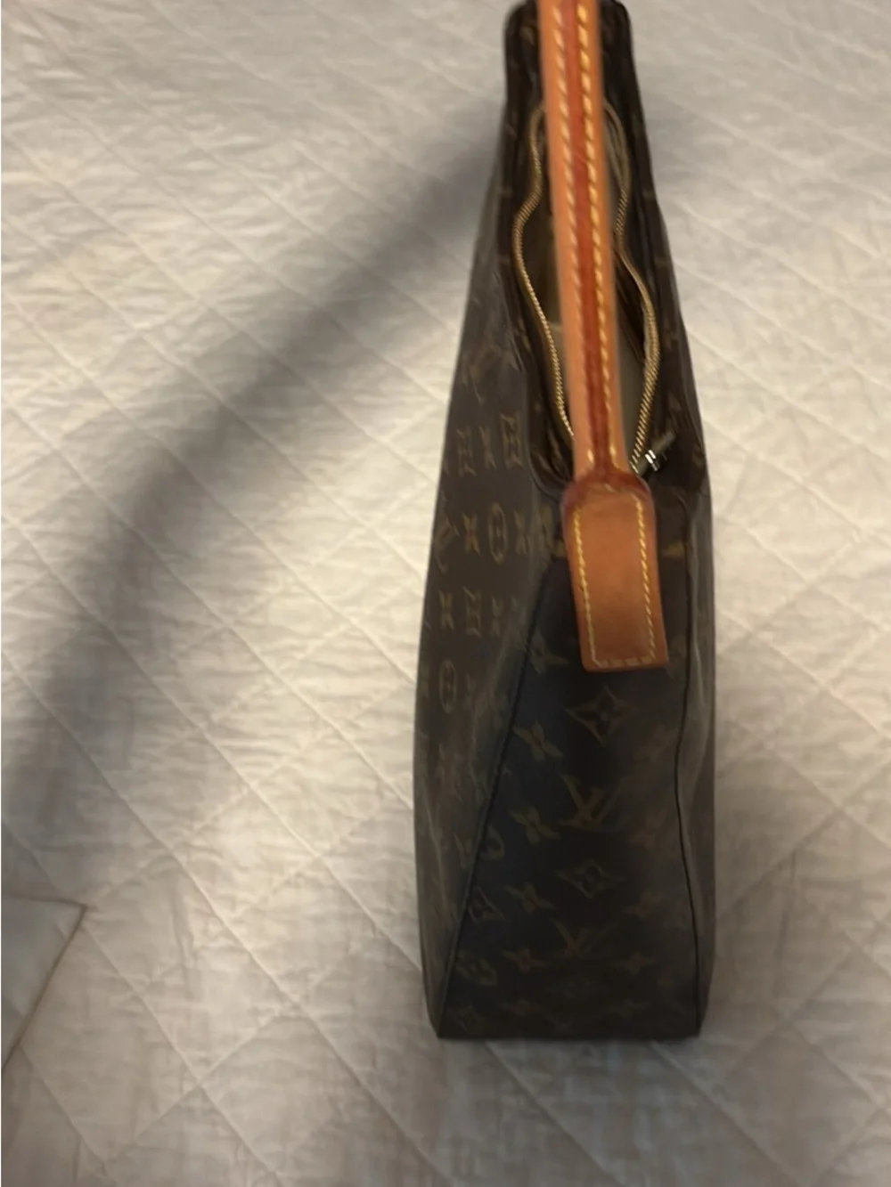 Louis Vuitton Tan and Beige Monogram Interior Shoulder Bag